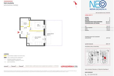 Rzut - Mieszkanie na sprzedaż 2 pokoje o powierzchni 36,16 m² - numer 64 w Neo Nova Ochota 4