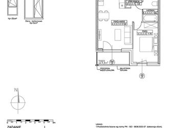 Rzut - Mieszkanie na sprzedaż 2 pokoje o powierzchni 42,86 m² - numer A.3.5.2 w Forma