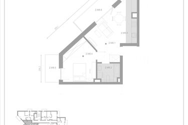 Rzut - Mieszkanie na sprzedaż 2 pokoje o powierzchni 37,23 m² - numer M8 w Apartamenty Casa Sole