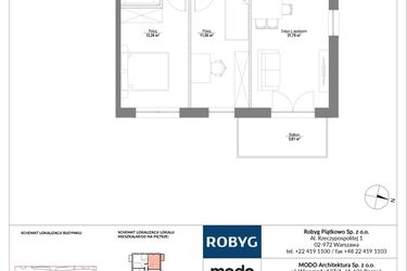 Rzut - Mieszkanie na sprzedaż 3 pokoje o powierzchni 57,2 m² - numer E.2M22 w Początek Piątkowo bud. E
