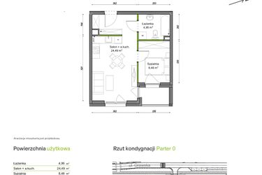 Rzut - Mieszkanie na sprzedaż 2 pokoje o powierzchni 37,92 m² - numer D2/G/02 w Orawska Vita