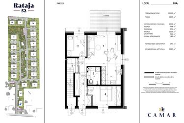 Rzut - Dom na sprzedaż 3 pokoje o powierzchni 63,83 m² - numer 18A w Rataja 52 - etap III