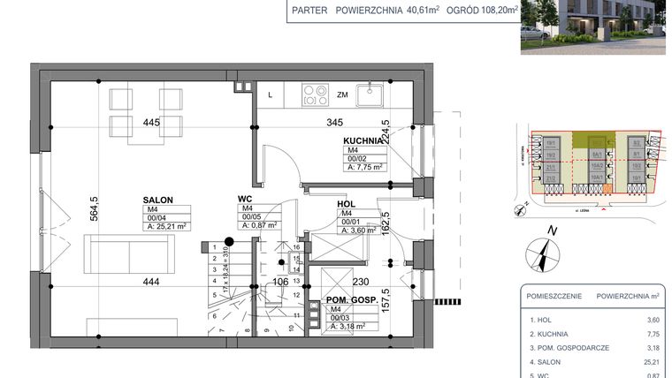 Rzut - Dom na sprzedaż 4 pokoje o powierzchni 81,44 m² - numer 8a/2 w Osiedle Leśny Zakątek