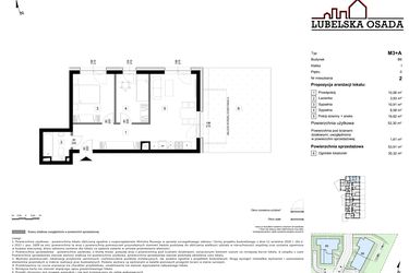 Rzut - Mieszkanie na sprzedaż 3 pokoje o powierzchni 53,91 m² - numer B6.2 w Lubelska Osada budynek B6