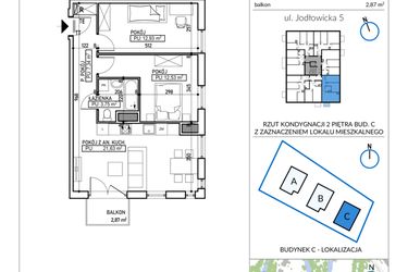 Rzut - Mieszkanie na sprzedaż 3 pokoje o powierzchni 58,18 m² - numer 5-19 w Jodłowicka 5