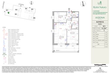 Rzut - Mieszkanie na sprzedaż 3 pokoje o powierzchni 51,13 m² - numer B1M3 w Rytm Natury