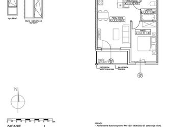 Rzut - Mieszkanie na sprzedaż 2 pokoje o powierzchni 41,98 m² - numer A.1.5.2 w Forma