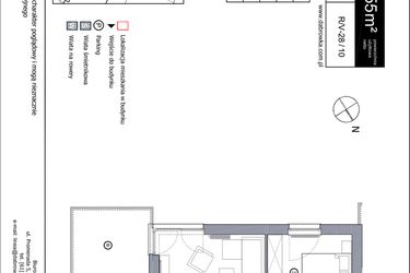 Rzut - Mieszkanie na sprzedaż 2 pokoje o powierzchni 41,55 m² - numer R_V-28_10 w os. Dąbrówka – Leśna Polana