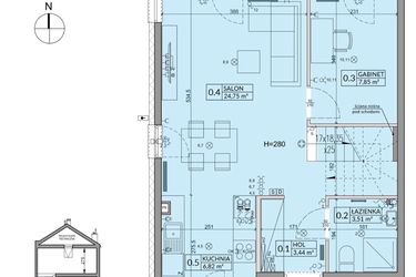 Rzut - Dom na sprzedaż 5 pokoi o powierzchni 94,5 m² - numer 171A w Arkady Walendów etap 3 i 4