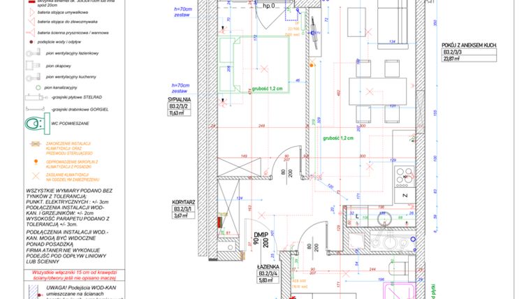 Rzut - Mieszkanie na sprzedaż 2 pokoje o powierzchni 45 m² - numer B.3.2 w Piekary 18