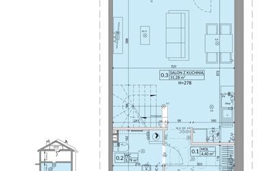 Rzut - Dom na sprzedaż 4 pokoje o powierzchni 77,99 m² - numer 34B w Osiedle Słoneczne etap IV
