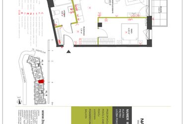 Rzut - Mieszkanie na sprzedaż 2 pokoje o powierzchni 43,46 m² - numer 92 w Na Wspólnej