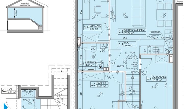 Rzut - Mieszkanie na sprzedaż 4 pokoje o powierzchni 62,57 m² - numer 57B w Domy na Witosa etap 2A i 2B