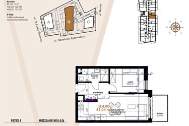 Rzut - Mieszkanie na sprzedaż 2 pokoje o powierzchni 41,04 m² - numer VB.4.06 w Vanda Park