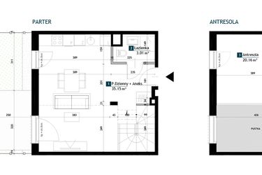 Rzut - Mieszkanie na sprzedaż 1 pokój o powierzchni 58,32 m² - numer AC0005 w Viva Cité 2