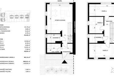 Rzut - Dom na sprzedaż 4 pokoje o powierzchni 95,13 m² - numer 55A w Widawa