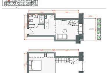 Rzut - Mieszkanie na sprzedaż 2 pokoje o powierzchni 35,79 m² - numer 3 w Legionów 102