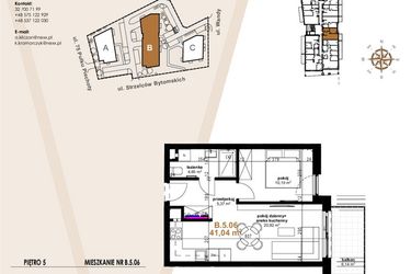 Rzut - Mieszkanie na sprzedaż 2 pokoje o powierzchni 41,04 m² - numer VB.5.06 w Vanda Park