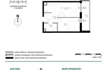 Rzut - Mieszkanie na sprzedaż 2 pokoje o powierzchni 38,32 m² - numer M10 w Wędrowna