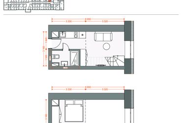 Rzut - Mieszkanie na sprzedaż 2 pokoje o powierzchni 30,49 m² - numer 47 w Legionów 102