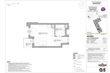Rzut - Mieszkanie na sprzedaż 1 pokój o powierzchni 25,41 m² - numer 15_A005 w Miasto Moje 8