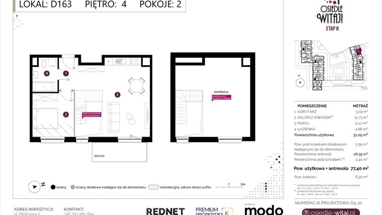 Rzut - Mieszkanie na sprzedaż 3 pokoje o powierzchni 78,64 m² - numer D163 w Osiedle Witaj etap II