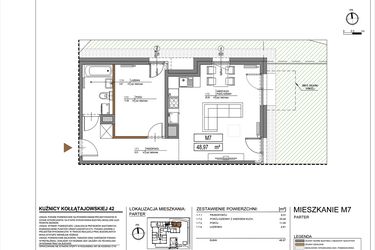 Rzut - Mieszkanie na sprzedaż 2 pokoje o powierzchni 48,97 m² - numer M7 w Kuźnicy Kołłątajowskiej 42