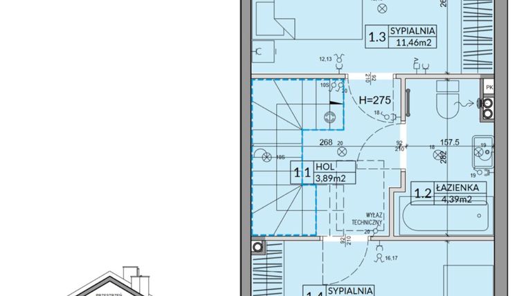 Rzut - Dom na sprzedaż 3 pokoje o powierzchni 65,67 m² - numer 98B w Nova Magdalenka 7 etap VII-VIII