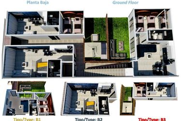 Rzut - Mieszkanie na sprzedaż 1 pokój o powierzchni 35 m² - numer 3 w Apartamenty w centrum Torrevieja RD-43720