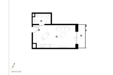 Rzut - Mieszkanie na sprzedaż 1 pokój o powierzchni 30,87 m² - numer A1.5.11 w Apartamenty Grundmanna