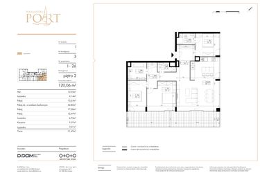 Rzut - Mieszkanie na sprzedaż 4 pokoje o powierzchni 120,06 m² - numer I_26 w Warmiński Port etap V
