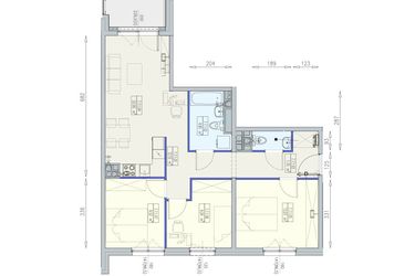 Rzut - Mieszkanie na sprzedaż 4 pokoje o powierzchni 72,35 m² - numer K2 7/7/1/4a w Południk 17 - budynek K2