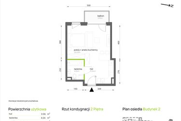 Rzut - Mieszkanie na sprzedaż 1 pokój o powierzchni 32,85 m² - numer 2.2.37 w Aroniowa Vita