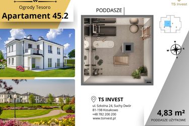 Rzut - Mieszkanie na sprzedaż 3 pokoje o powierzchni 71,31 m² - numer 45.2 w Ogrody Tesoro VI