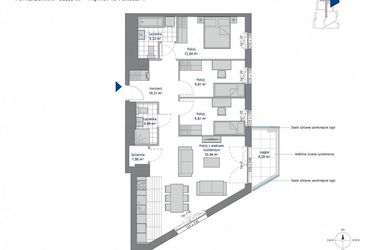 Rzut - Mieszkanie na sprzedaż 4 pokoje o powierzchni 86,56 m² - numer 10.4 w SEAHall