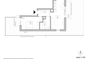 Rzut - Mieszkanie na sprzedaż 2 pokoje o powierzchni 46,82 m² - numer D3_1 w ATAL Zawiślańska