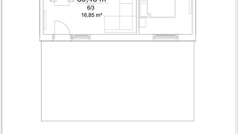 Rzut - Mieszkanie na sprzedaż 2 pokoje o powierzchni 39,48 m² - numer B2.6 w Osiedle Versus