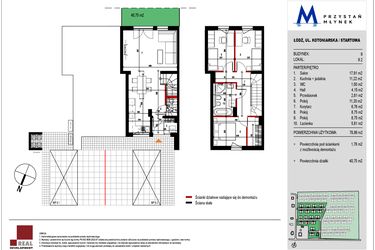 Rzut - Mieszkanie na sprzedaż 4 pokoje o powierzchni 79,02 m² - numer 9.2 w Przystań Młynek