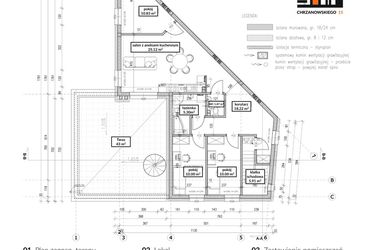 Rzut - Mieszkanie na sprzedaż 4 pokoje o powierzchni 109,07 m² - numer A2 w Chrzanowskiego 15