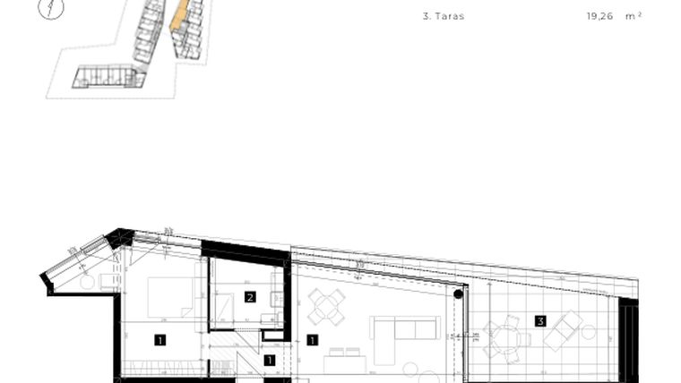 Rzut - Mieszkanie na sprzedaż 2 pokoje o powierzchni 52,12 m² - numer C.1.7 w Cisha Apartamenty Dziwnów
