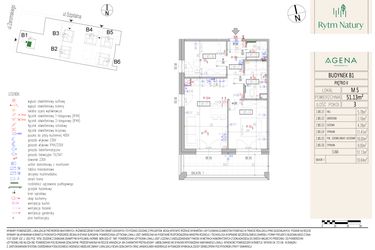 Rzut - Mieszkanie na sprzedaż 3 pokoje o powierzchni 51,13 m² - numer B1M5 w Rytm Natury