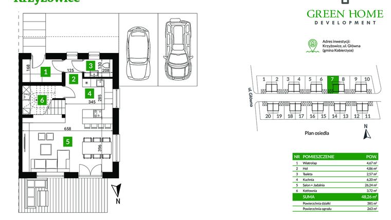 Rzut - Dom na sprzedaż 5 pokoi o powierzchni 104,92 m² - numer 7 w Nowe Krzyżowice II