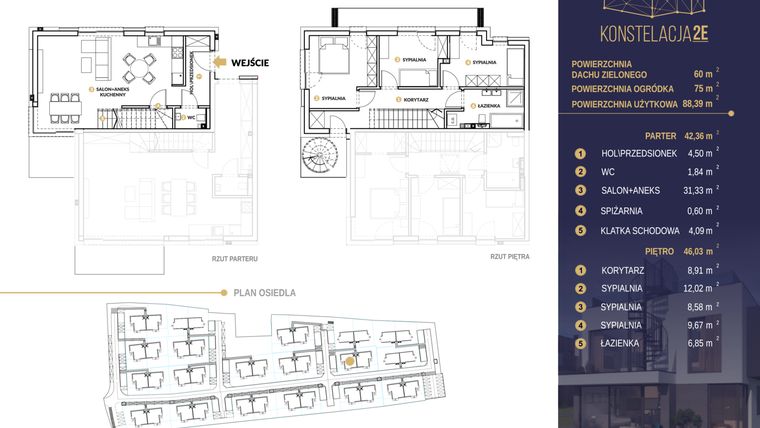 Rzut - Mieszkanie na sprzedaż 4 pokoje o powierzchni 88,36 m² - numer 21B w Konstelacja 2E