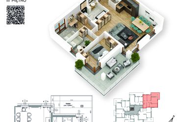 Rzut - Mieszkanie na sprzedaż 4 pokoje o powierzchni 73,3 m² - numer 25 w Villa Park - Etap III
