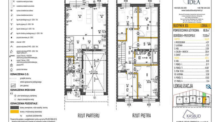 Rzut - Dom na sprzedaż 5 pokoi o powierzchni 116,79 m² - numer 65-L1 w Osiedle Idea etap I