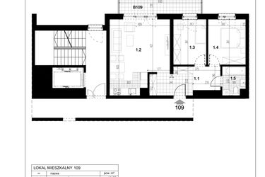 Rzut - Mieszkanie na sprzedaż 3 pokoje o powierzchni 60,01 m² - numer C.109 w Przewóz 4