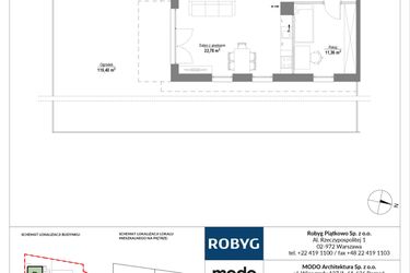 Rzut - Mieszkanie na sprzedaż 3 pokoje o powierzchni 62,07 m² - numer 0M01 w Piątkowo Residence