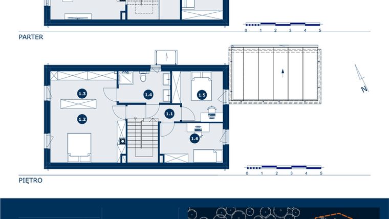 Rzut - Dom na sprzedaż 5 pokoi o powierzchni 148 m² - numer V.F w Nowy Park Domy Tyniec etap V