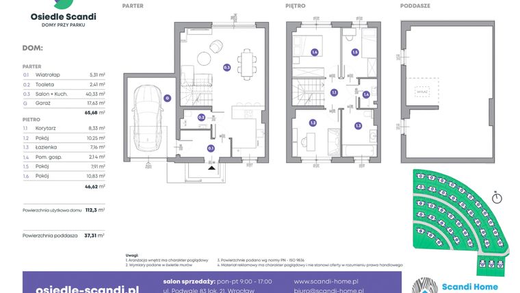 Rzut - Dom na sprzedaż 6 pokoi o powierzchni 149,61 m² - numer 34A w Osiedle Scandi