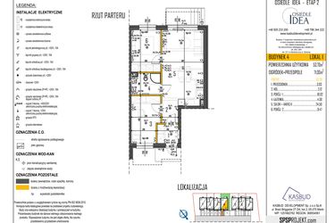 Rzut - Mieszkanie na sprzedaż 3 pokoje o powierzchni 53,7 m² - numer 4-L1 w Osiedle Idea etap II